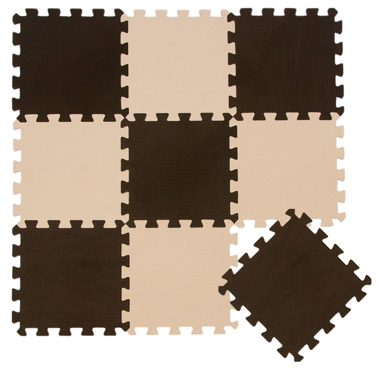 SPIELMATTE ab Null - 90 cm Baby Puzzlematte Braun - Braun, Kunststoff (30/30cm) - Littletom