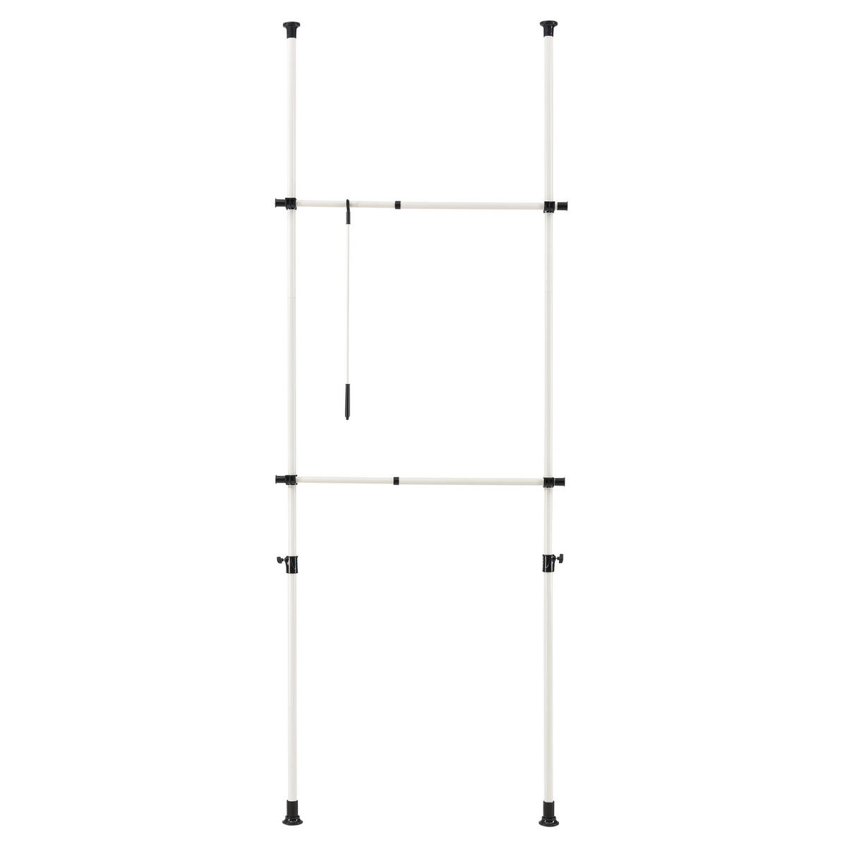 TELESKOPGARDEROBE - Weiß, Metall (115/278/5cm) - [en.casa]