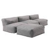 GARTENSOFA mit 4 Sitzplätzen, Grau - Grau, Textil (85/65/340cm) - Oviala