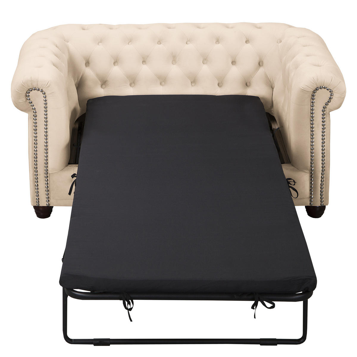 2-SITZER SOFA - Buchefarben/Creme, Buchenholz/Textil (148/72/86cm) - home24