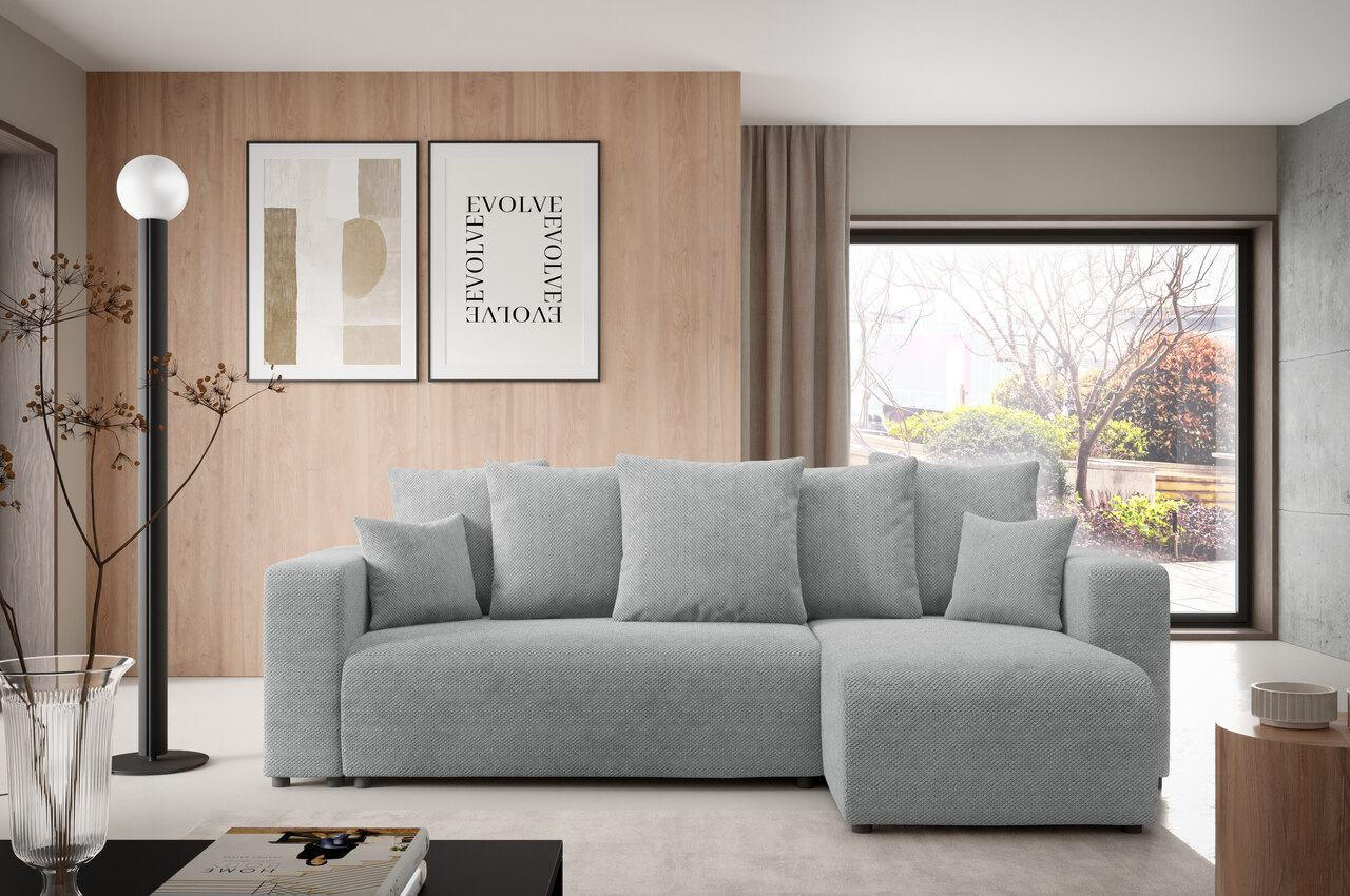 ECKSOFA mit Schlaffunktion Grau - Grau, Textil (247/145cm) - Furnisell