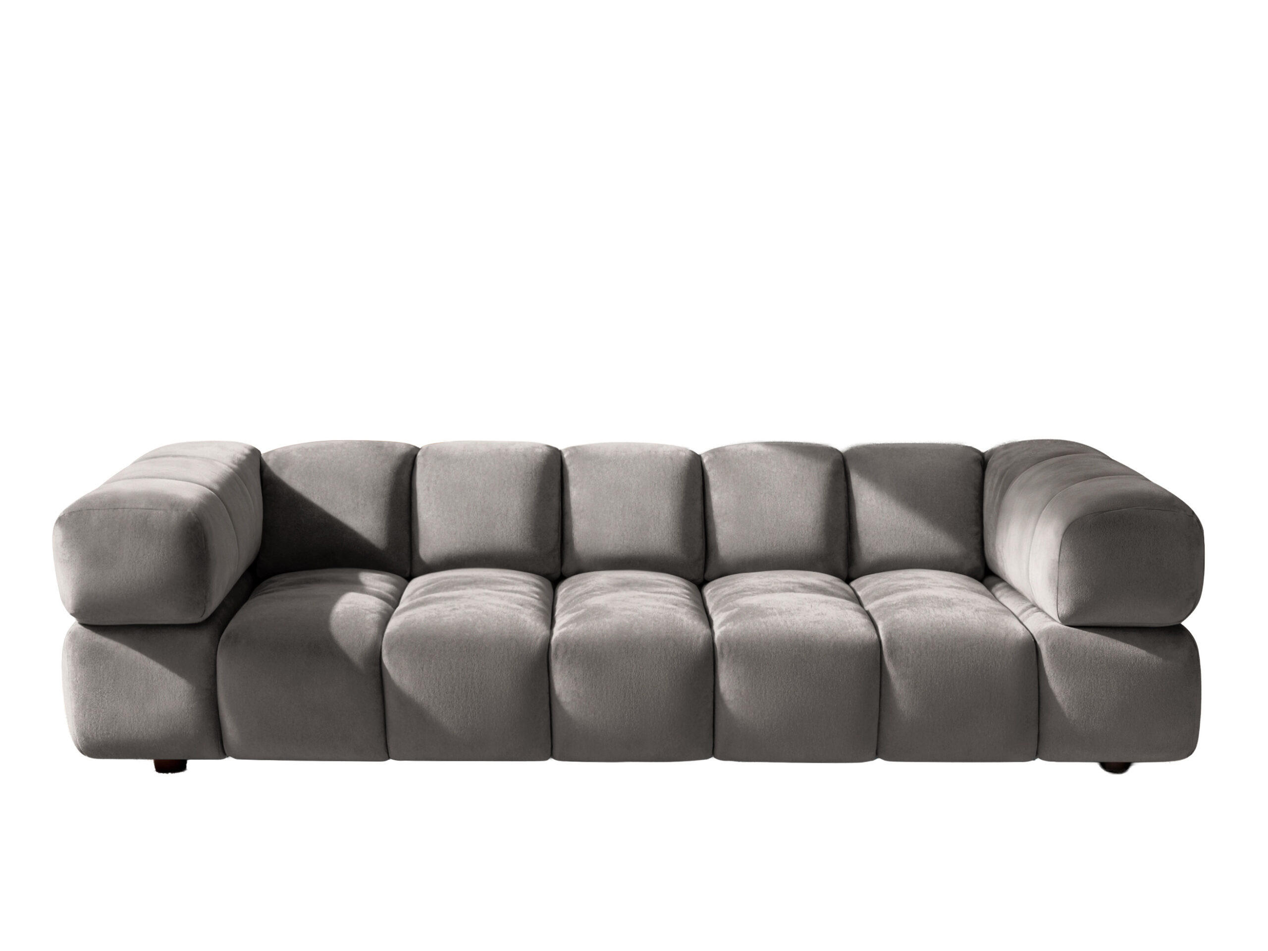 SOFA 4-Sitzer, Couch, Veloursstoff Bluvel, Aschgrau, Averro - Grau, Holz (280/70/96cm) - Kaiser Möbel