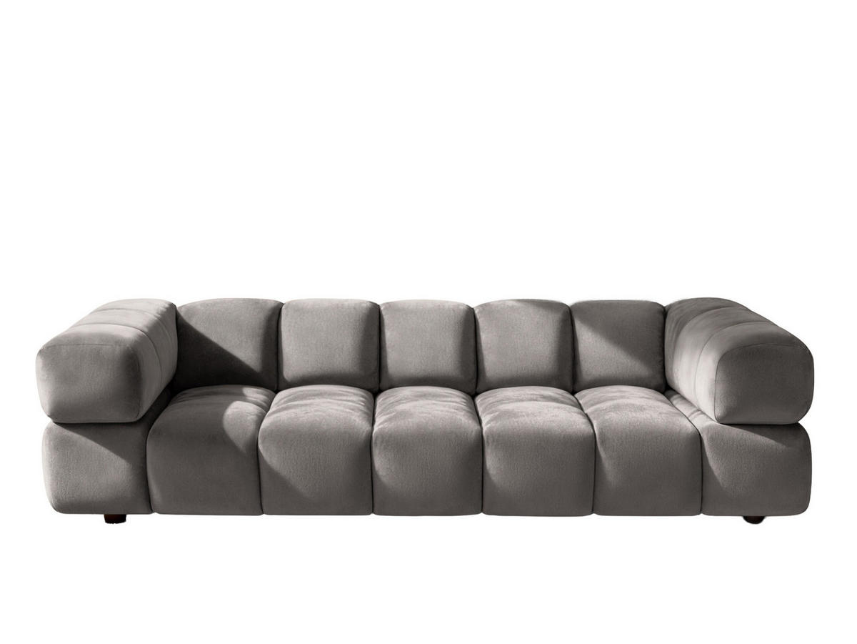 SOFA 4-Sitzer, Couch, Veloursstoff Bluvel, Aschgrau, Averro - Grau, Holz (280/70/96cm) - Kaiser Möbel