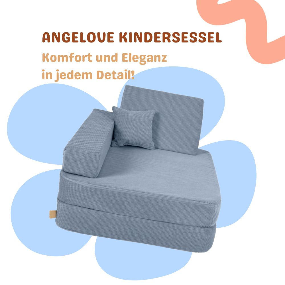 KINDERSESSEL, Angelove, Cordsamt, Türkis - Türkis, Textil (80/24/80cm)