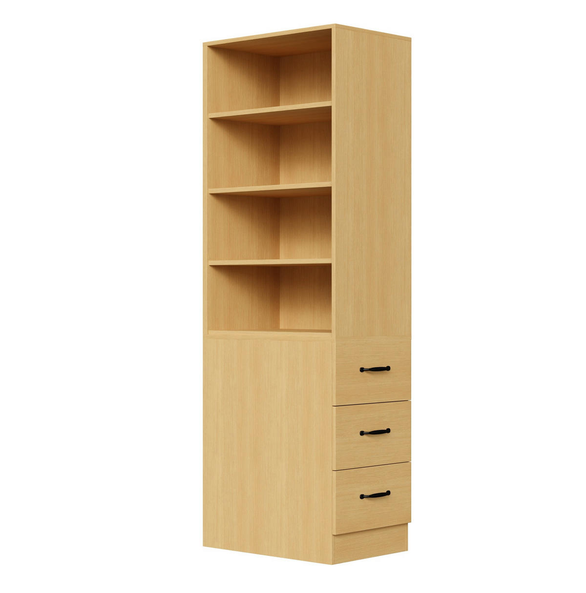 BÜCHERREGAL schmal mit Seitenschubladen 60 x 38 x 180 cm Eiche - Braun, Holzwerkstoff (38/180/60cm) - Beauniv