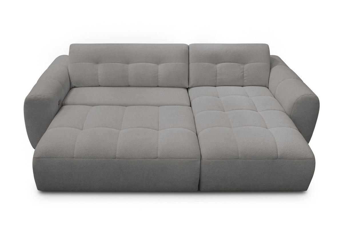 ECKSOFA LUMERO 4-Sitzer RECHTS, taupe - Taupe/Schwarz, Holz/Textil (275/166cm) - Courtois Laville