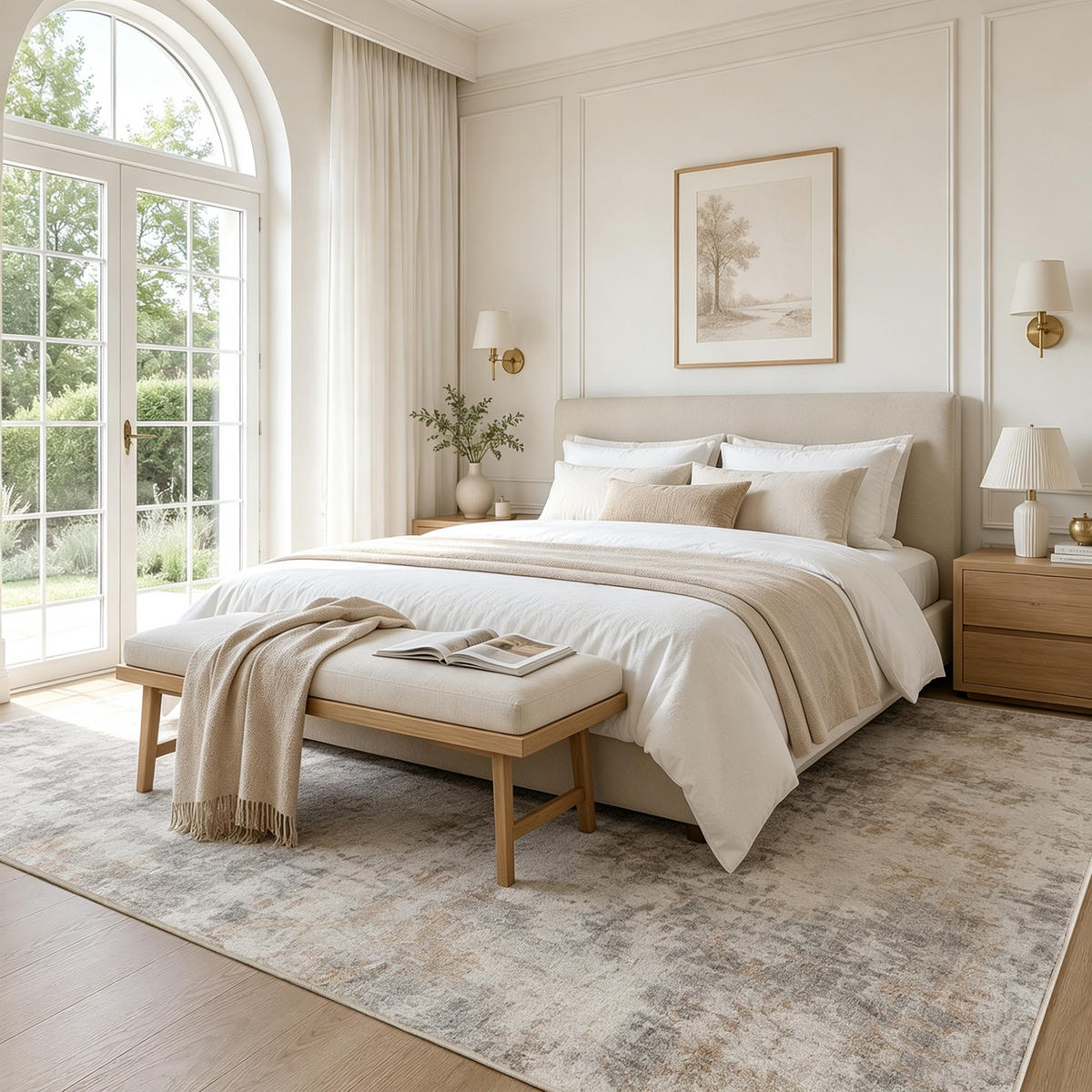 TEPPICH Polyester Braun - Braun, Textil (140/200cm) - HOMCOM
