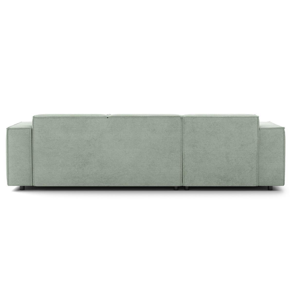 ECKSOFA mit Longchair - Schwarz/Mintgrün, Kunststoff/Textil (260/177cm) - home24