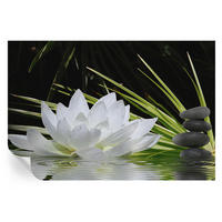 FOTOTAPETE 104x70 cm - Lilienmeditation - Weiß, Textil (104/70cm) - Wallfluent