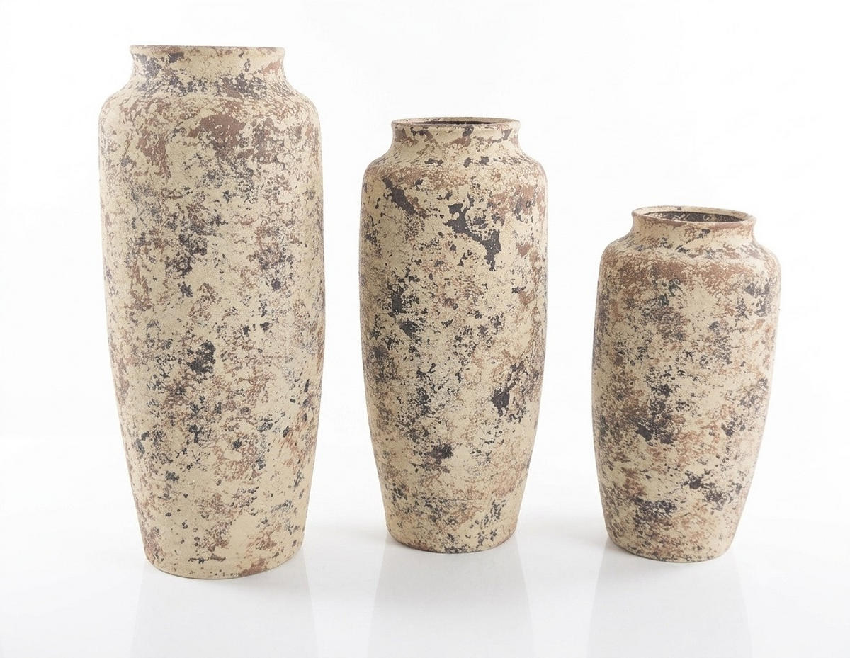 VASE EVRO XL Beige-Braun Keramik - Beige, Keramik (72.5cm) - Mondex