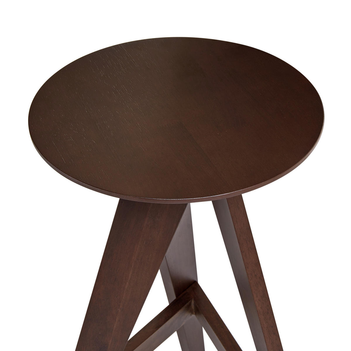 BARHOCKER 2er-Set Holz Dunkelbraun Aroma - Dunkelbraun, Holz (43/62/43cm) - Beliani