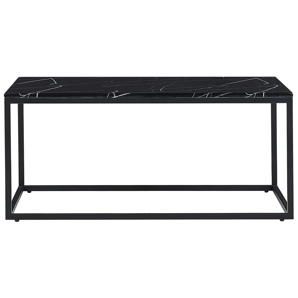 COUCHTISCH Marmor Optik Schwarz rechteckig 60/100 cm Delano - Schwarz, Holzwerkstoff (100/60/45cm) - Beliani