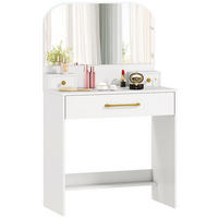 SCHMINKTISCH DE-10880 mit Spiegel 3 Schubladen kompakt Weiß - Weiß, Holzwerkstoff (40/135/80cm) - ComfortXL
