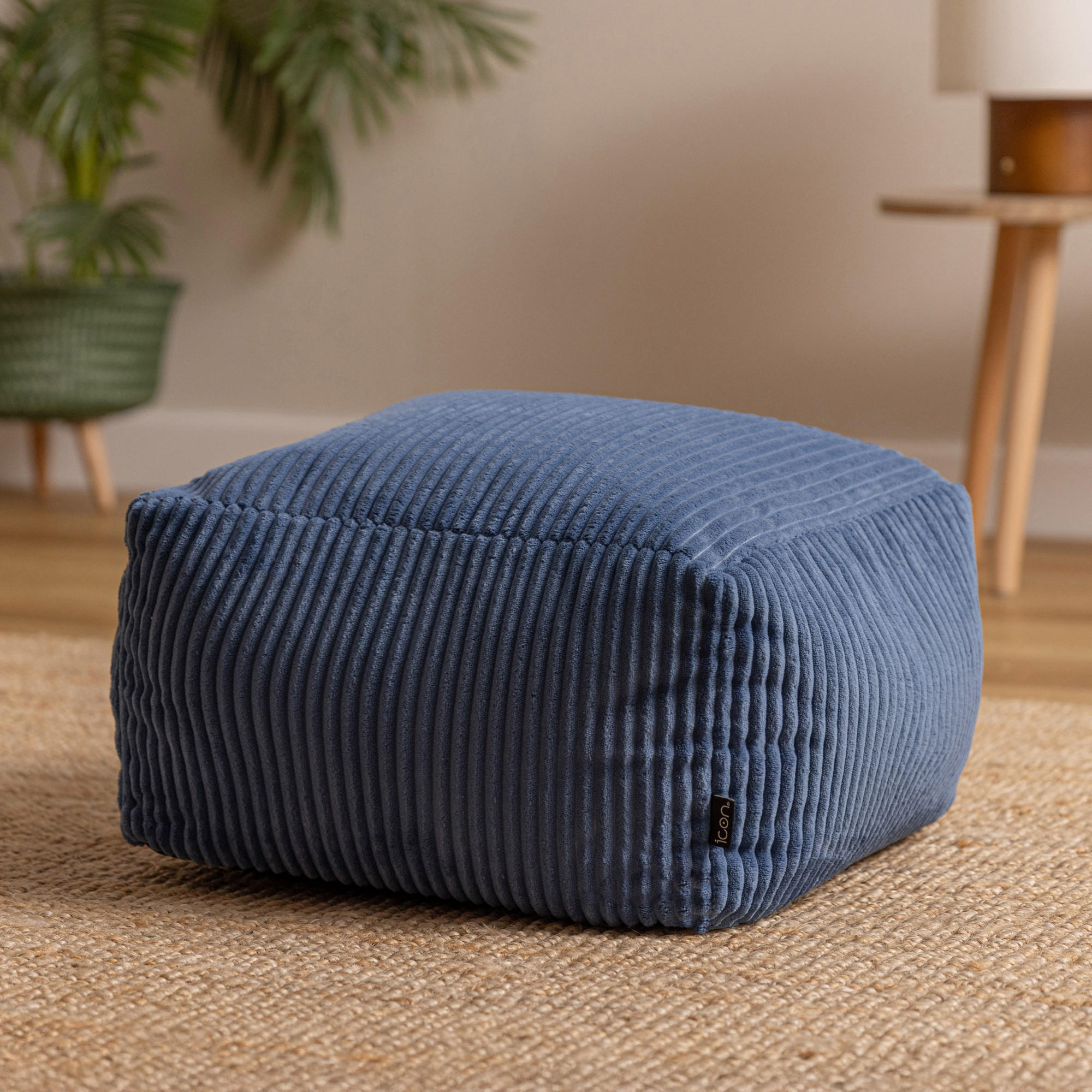 SITZPOUF Amara - Blau, Textil (42/24/42cm) - icon