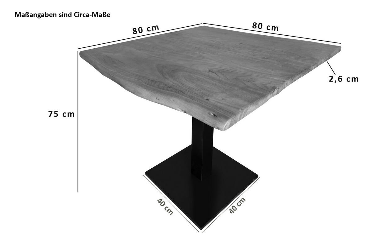 BISTROTISCH IRIS - Schwarz/Braun, Holz/Metall (80/80/75cm) - SAM