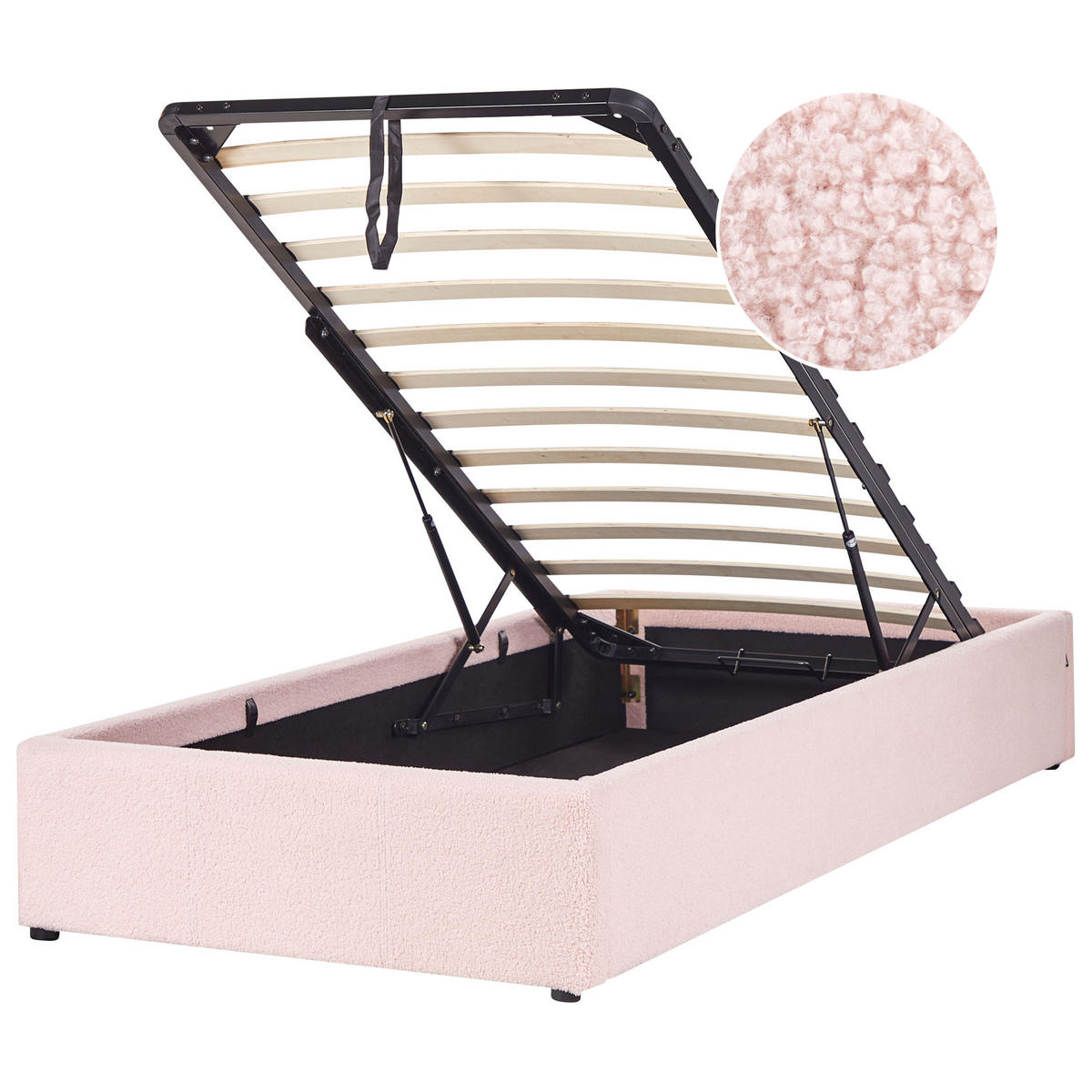 POLSTERBETT Rosa 90-200 cm Dinan - Pink, Holz/Textil (90/200cm) - Beliani
