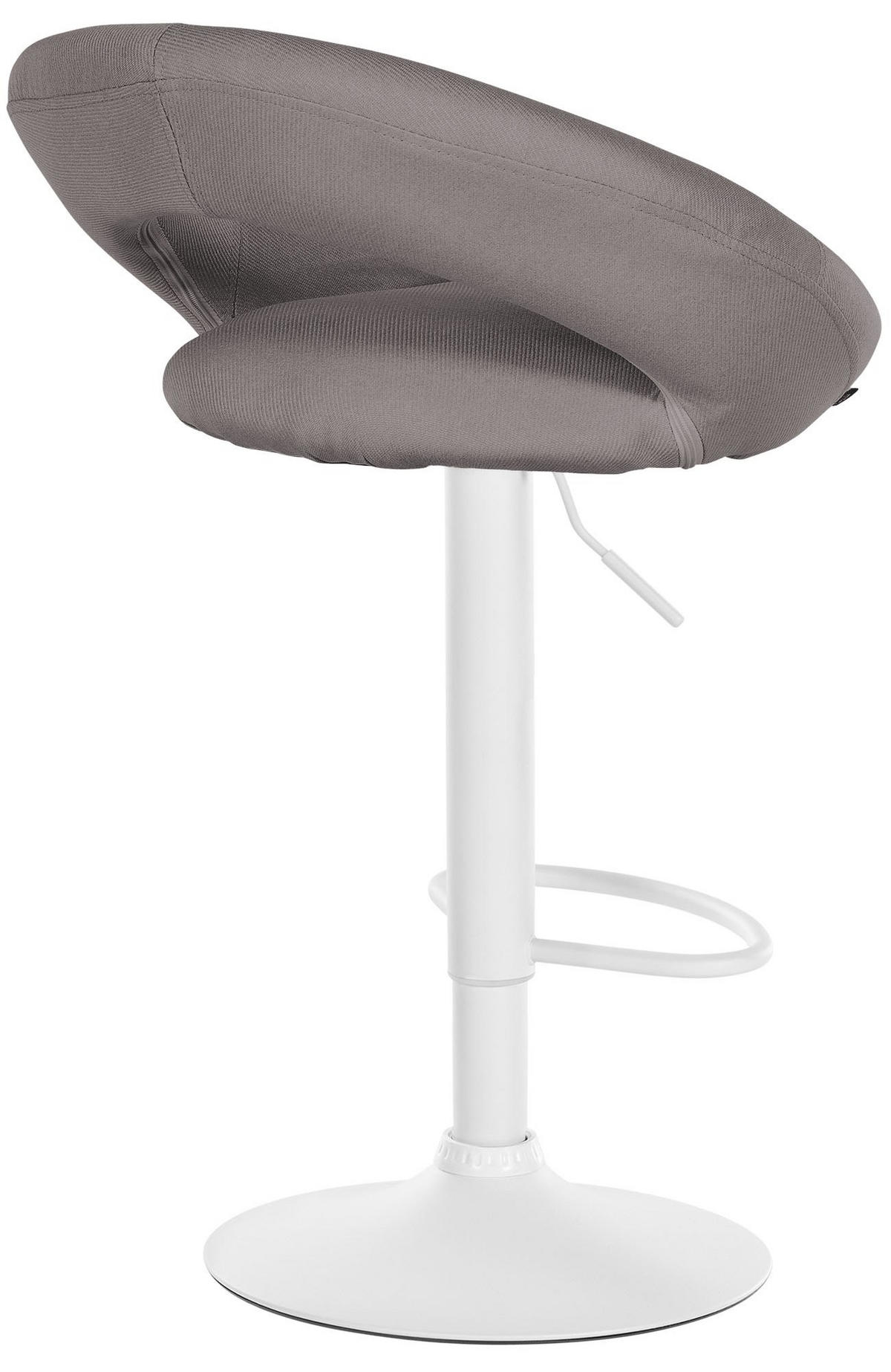 BARHOCKER Stoff grau - Weiß/Grau, Textil/Metall (52/77/47cm) - CLP