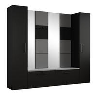 GARDEROBENSCHRANK MODULO 241,2/204/40 cm Modern Garderobe-Set Schwarz - Schwarz/Grau, Holzwerkstoff (241.2/204/40cm) - MASSENO