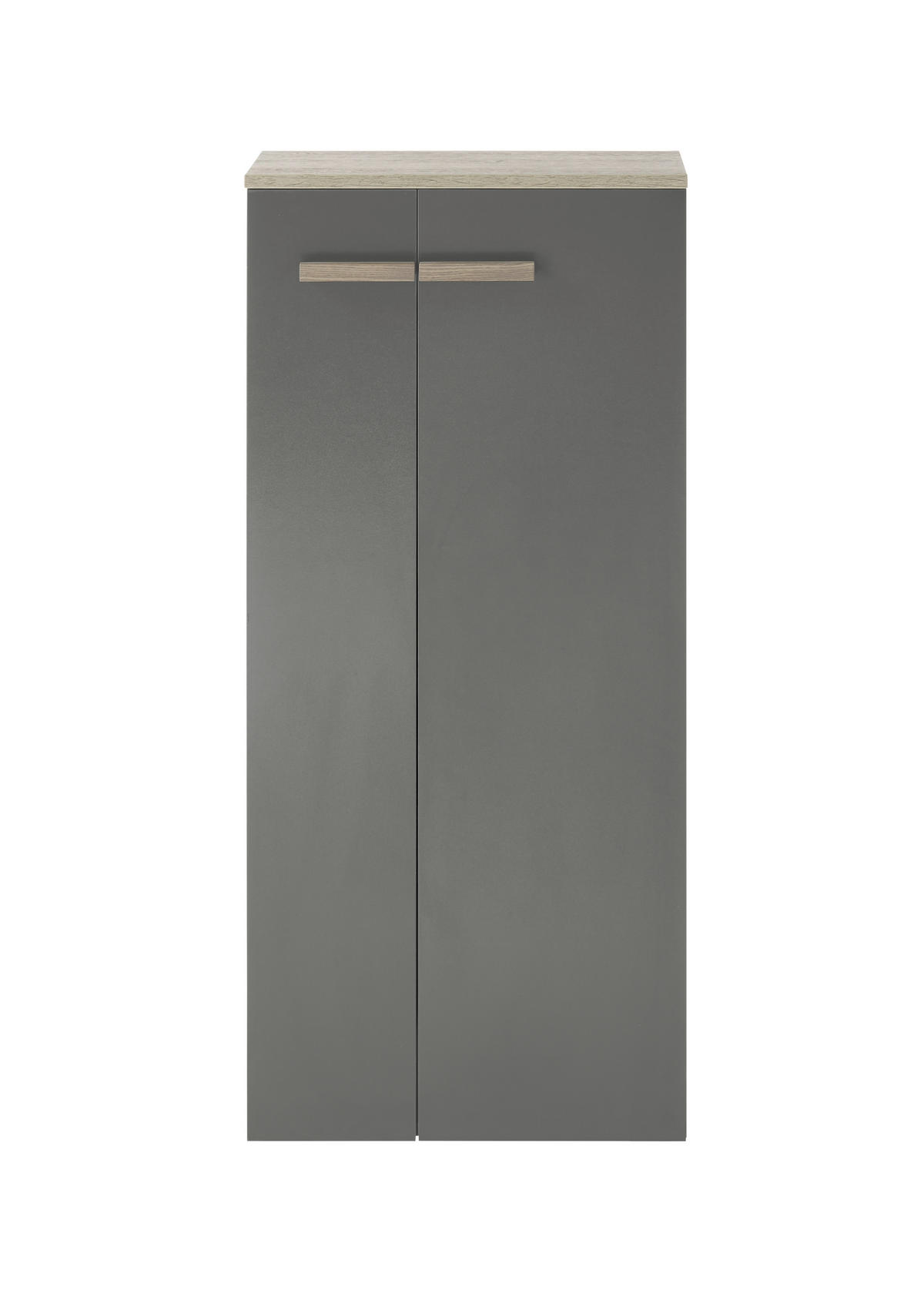HOCHSCHRANK S12 Anthrazit Matt & Eiche Dekor 51/115/30 cm - Grau, Holzwerkstoff (51/115/30cm) - Livojo