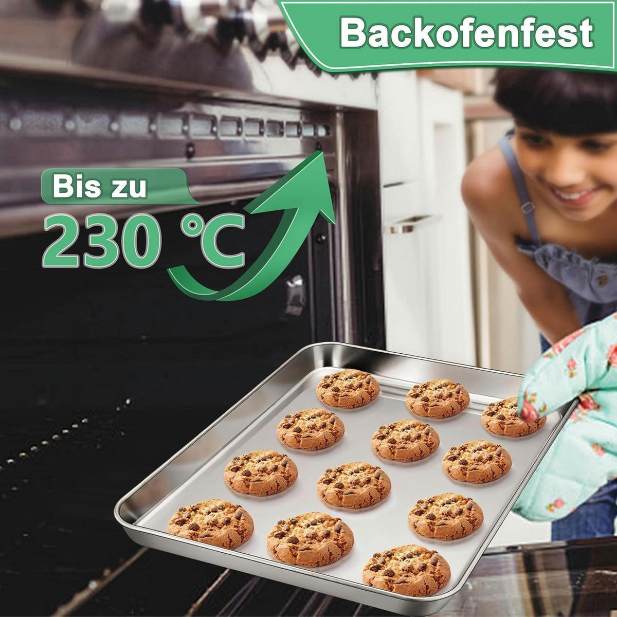 BACKBLECH 2er Set Edelstahl 31,6 x 24,6 cm - Silberfarben, Metall (24.6/2.5/31.6cm)