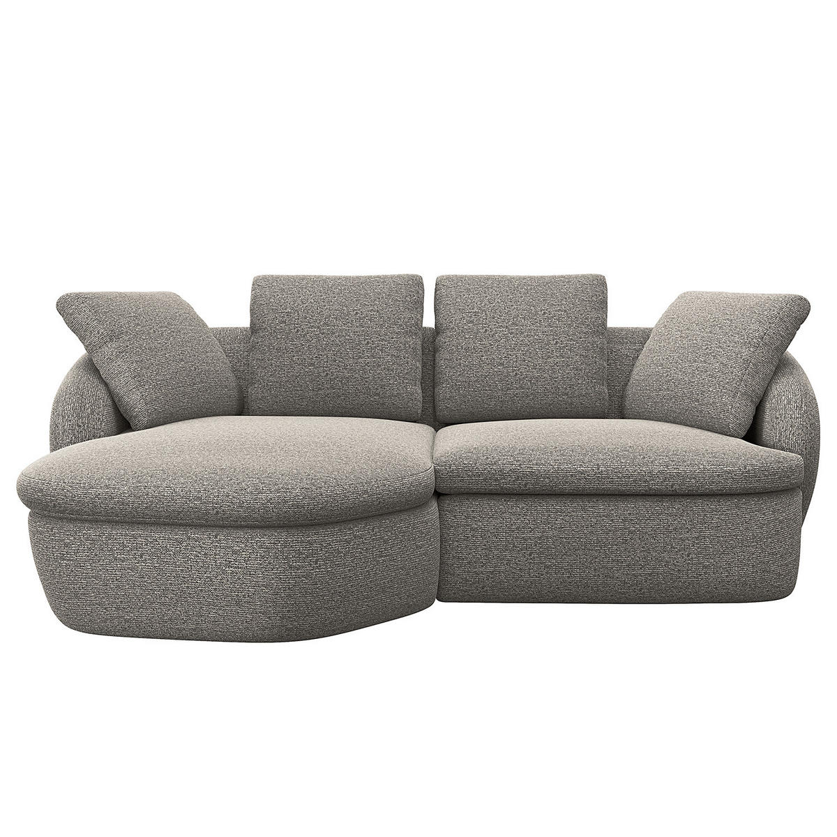 ECKSOFA mit Longchair - Schwarz/Grau, Kunststoff/Textil (217/146cm) - home24