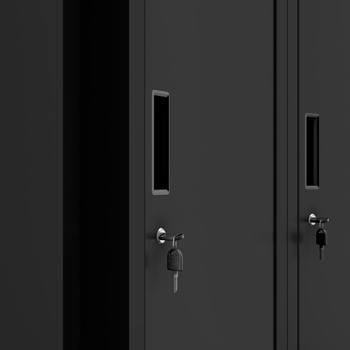 METALL-ARBEITSSCHRANK KACPER D600 - Schwarz, Metall (80/180/60cm)