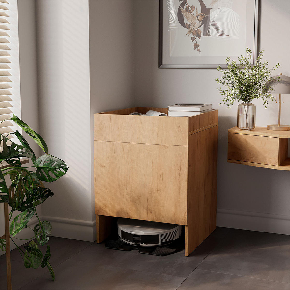 SAUGROBOTERSCHRANK Dustin Goldkraft Eiche 50 x 67.5 cm mit 1 Tür - Honigeiche, Holzwerkstoff (50/67.5/50cm) - Vicco