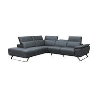 ECKSOFA Predator Echtleder Anthrazit - Anthrazit, Leder/Metall (230/270cm)