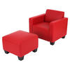 SESSEL MIT OTTOMANE Rot - Rot, Textil (82/76/72cm) - MCW