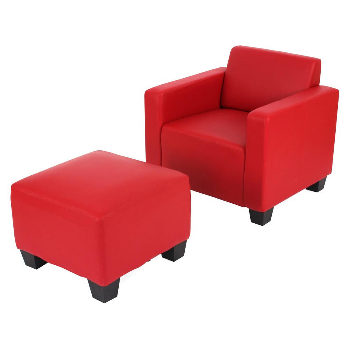 SESSEL MIT OTTOMANE Rot - Rot, Textil (82/76/72cm) - MCW