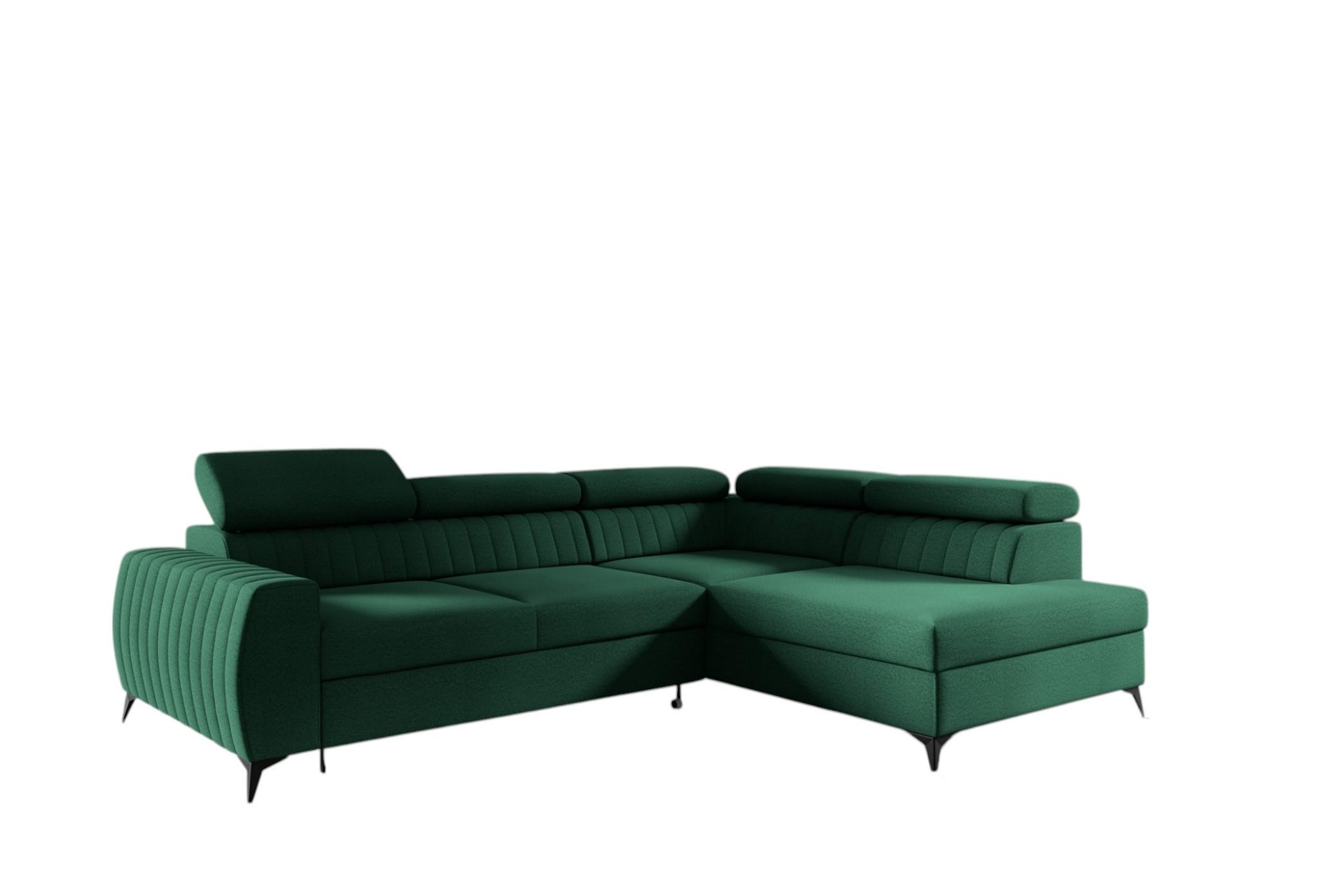 ECKSOFA Toronto - Dunkelgrün, Holzwerkstoff/Textil (270/200cm) - Fun Möbel