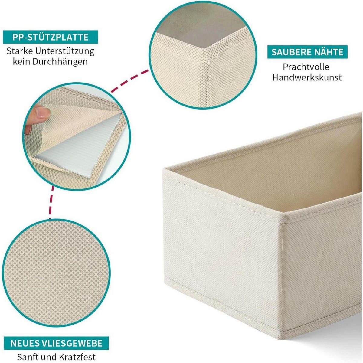SCHUBLADEN Organizer 16er Set Beige - Beige, Textil (28/12/28cm)
