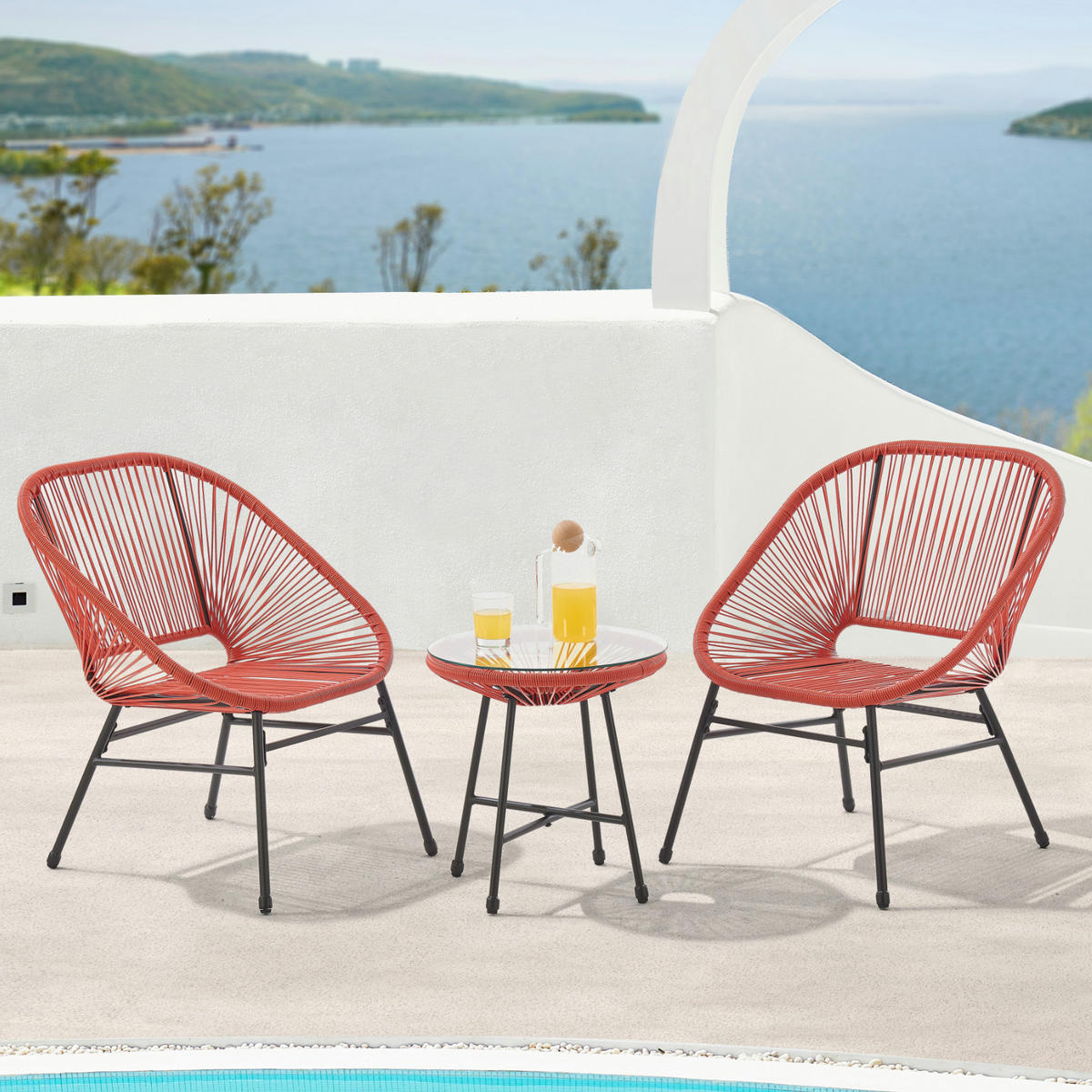 BALKONSET Tulum Terracotta - Orange, Metall - SVITA