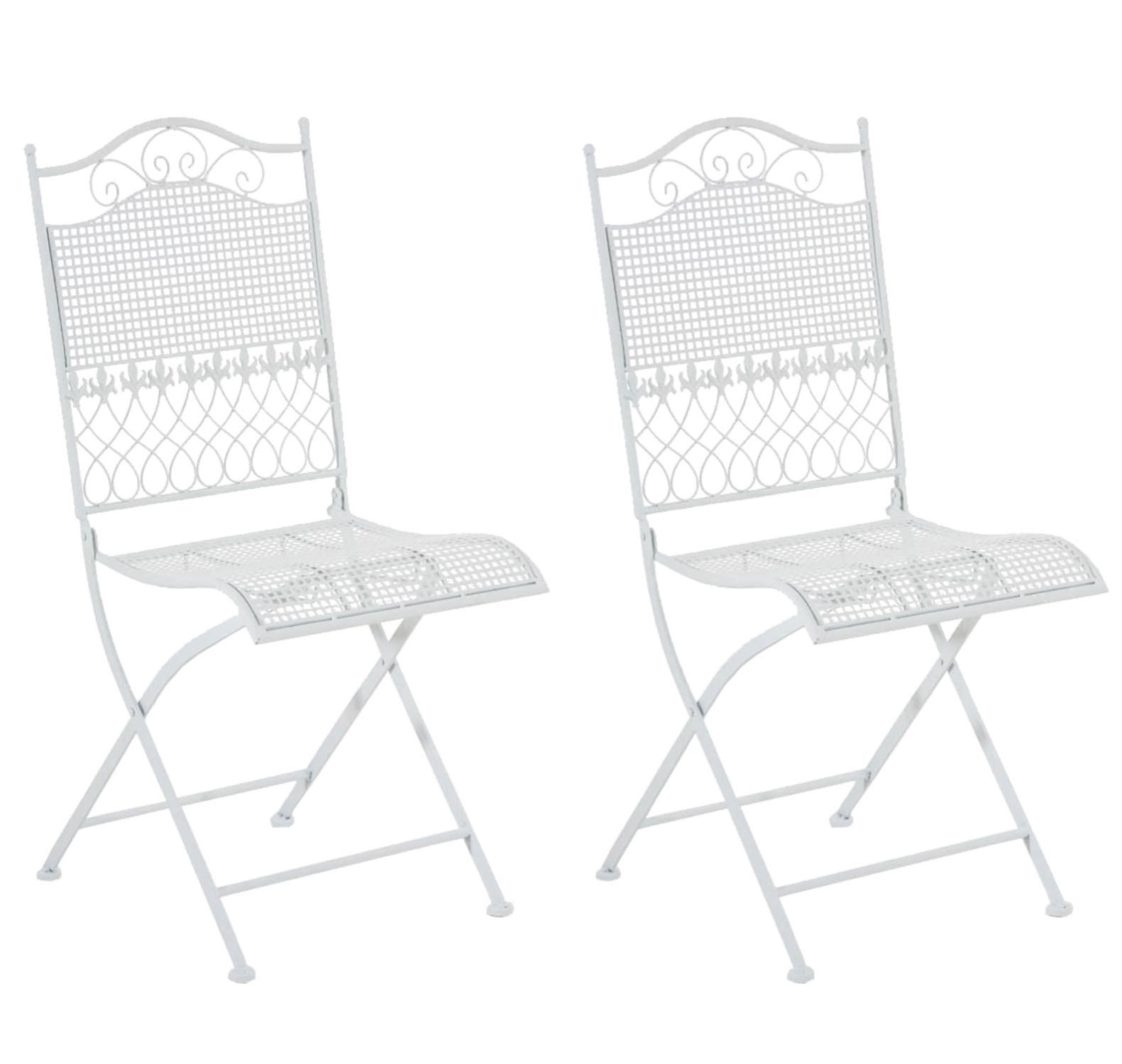 GARTENSTÜHLE Kirstin - 2er Set - weiß - Weiß, Metall (41/50/91cm) - TPFGarden