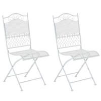 GARTENSTÜHLE Kirstin - 2er Set - weiß - Weiß, Metall (41/50/91cm) - TPFGarden