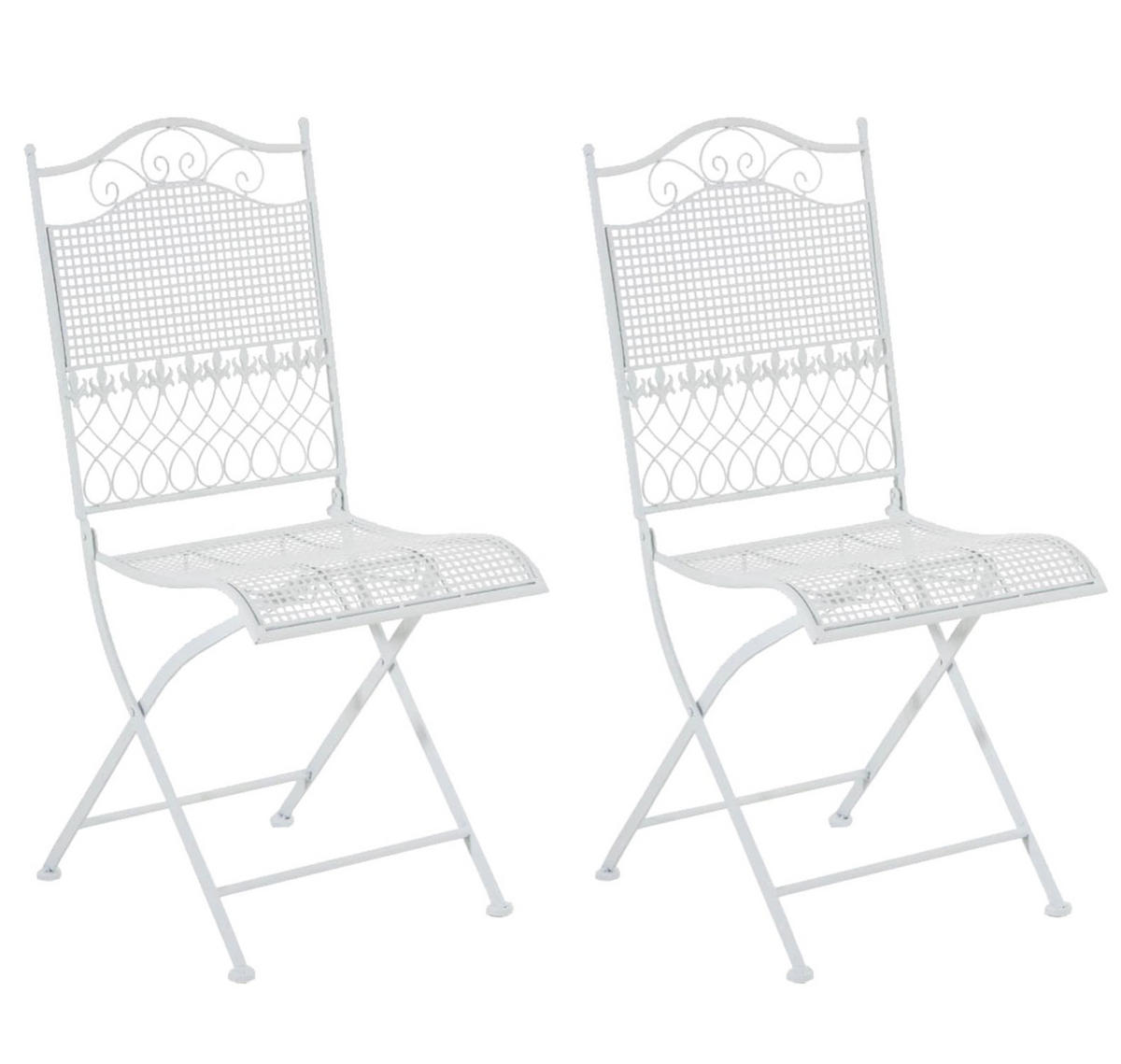 GARTENSTÜHLE Kirstin - 2er Set - weiß - Weiß, Metall (41/50/91cm) - TPFGarden