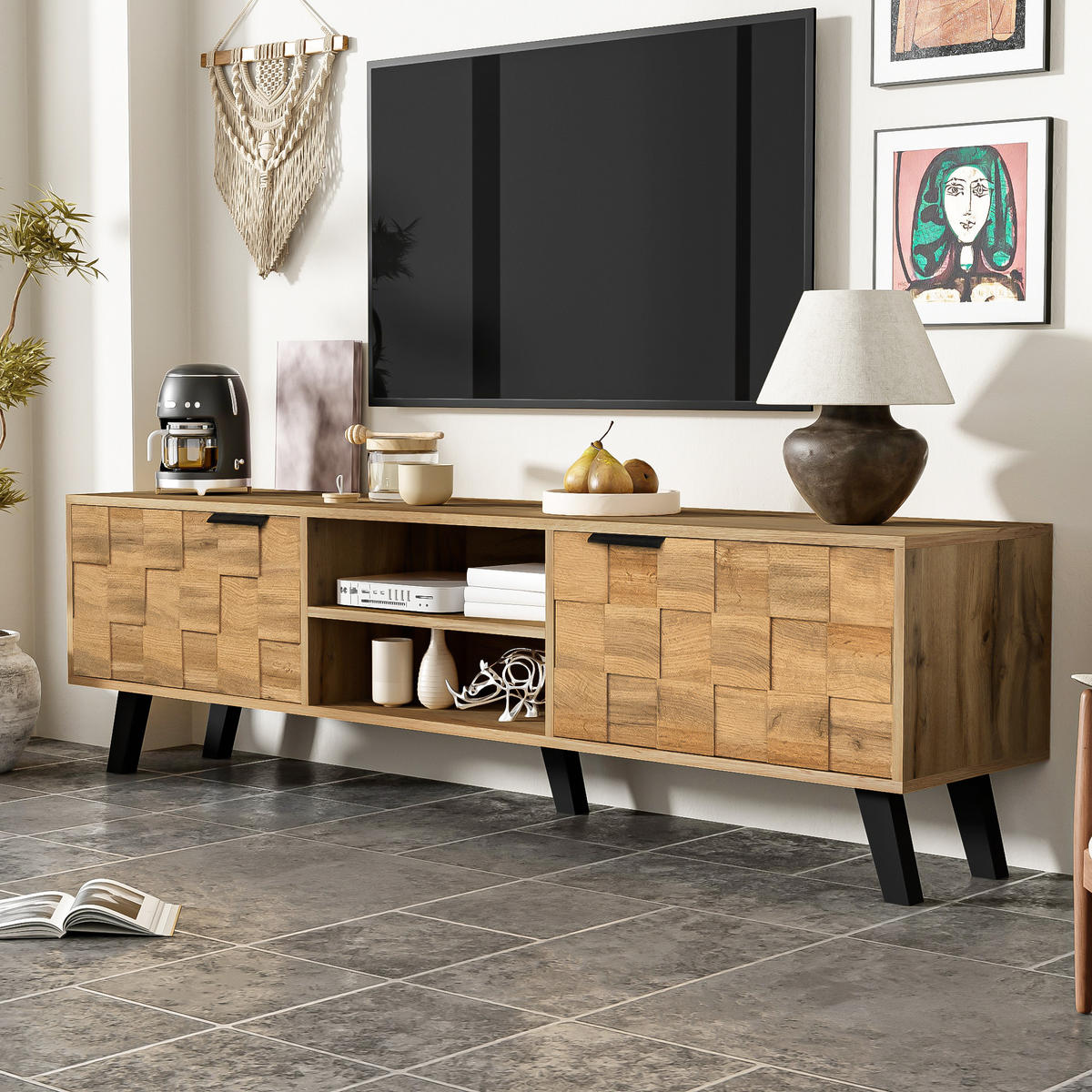 TV-SCHRANK Braun 160/35/45 cm - Braun, Holzwerkstoff (36.5/45/160.5cm) - Urban Meuble