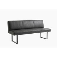 ESSZIMMERBANK ELEEN Schwarz Leder - Schwarz, Leder (223/85/69cm) - KAWOLA