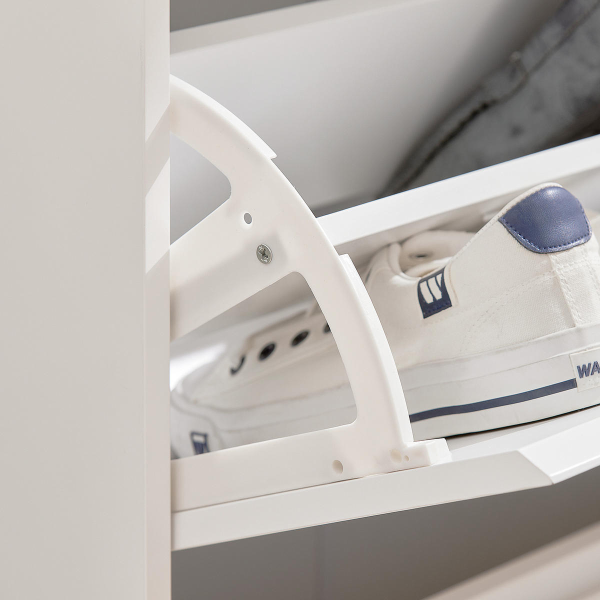 SCHUHSCHRANK Weiß - Weiß, Holzwerkstoff (71/118/24cm) - SoBuy