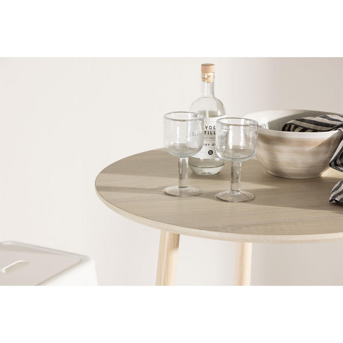 BARTISCH, Plaza, Whitewash, MDF, 70 x 70 x 105 cm - Weiß, Holzwerkstoff/Metall (70/70/105cm) - ebuy24