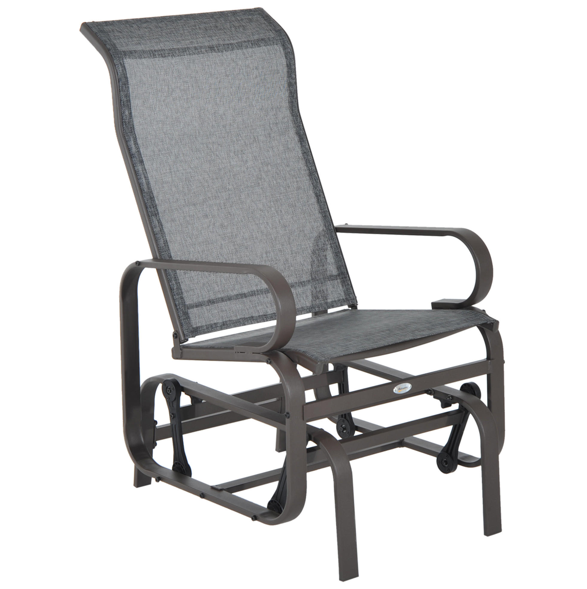 GARTEN-SCHAUKELSTUHL 60/75/104 cm hellbraun aus Metall mit Netzgewebe - Hellbraun, Metall (75/104/60cm) - OKWISH