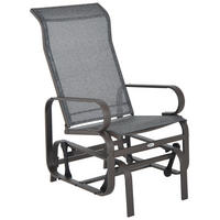 ZAHRADNÍ houpací křeslo 60/75/104 cm světle hnědé z kovu s prodyšnou síťovinou - světle hnědá, kov (75/104/60cm) - OKWISH