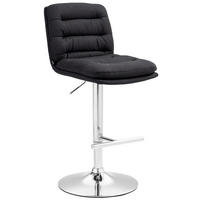 BARHOCKER Stoff schwarz - Chromfarben/Schwarz, Textil/Metall (42/94/56cm) - CLP