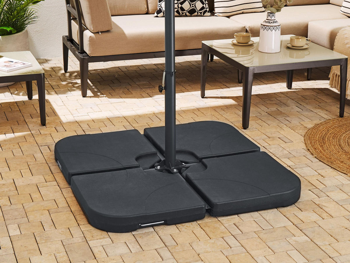 SONNENSCHIRMSTÄNDER schwarz Kreuzfuß 100/100 cm Vicchio - Schwarz, Metall (100/100cm) - Beliani