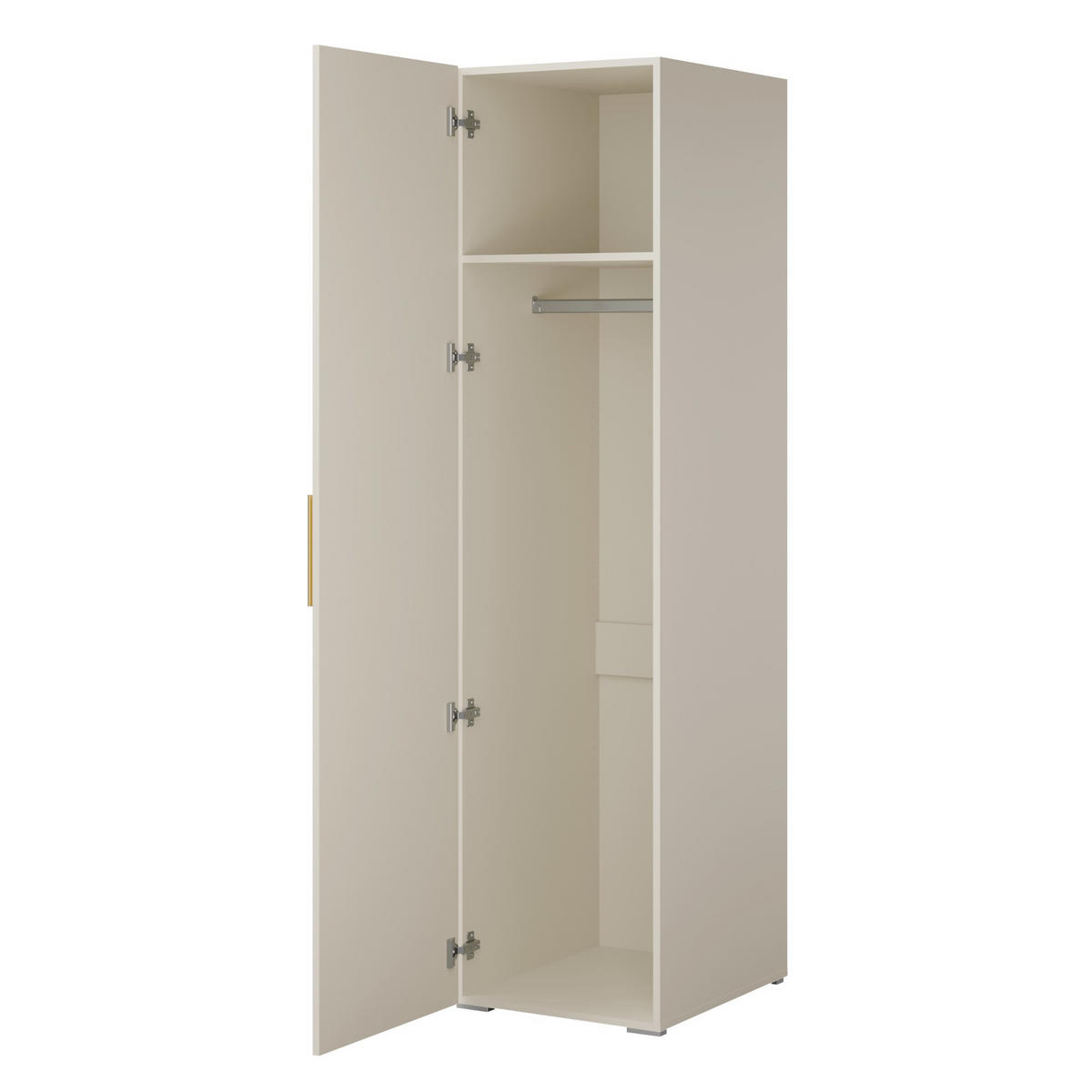 DREHTÜRENSCHRANK Napoli 1D 50 Kaschmir (schwarzer oder goldener Griff) - Kaschmir/Silberfarben, Holzwerkstoff/Kunststoff (50/35/60cm) - mzm24