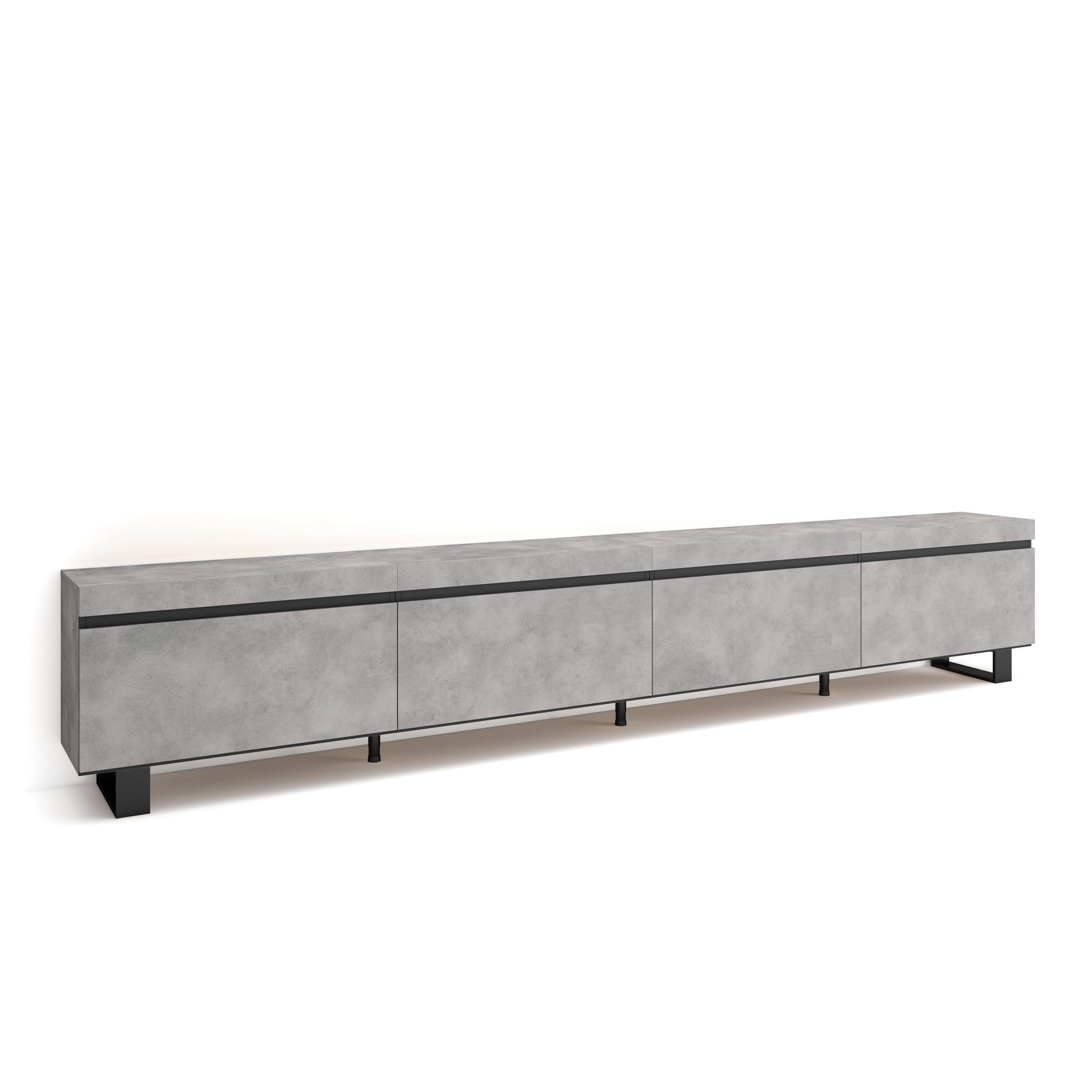 TV-SCHRANK Lowboard, zementgrau, 320/35/57cm - Grau, Holzwerkstoff (320/57/35cm) - Skraut Home