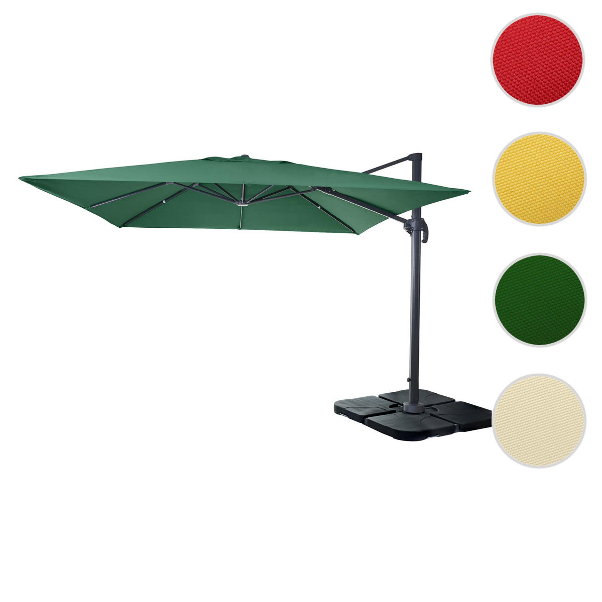 AMPELSCHIRM I Dunkelgrün 300/300 cm - Dunkelgrün, Textil (360/300cm) - MCW