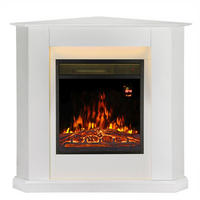 ELEKTROKAMIN 2000W dreieckig weiß mit Flammeneffekt - Weiß, Holz (96/93/57cm) - Juskys