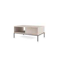 COUCHTISCH Kioto 104 cm in Kaschmir mit Schubladen und Metallbeinen - Kaschmir/Goldfarben, Holzwerkstoff/Metall (68/104/46cm) - Ravio