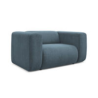 SESSEL Chenille Stoff Blau - Blau/Blaugrau, Kunststoff/Textil (137/70/89cm) - Makamii